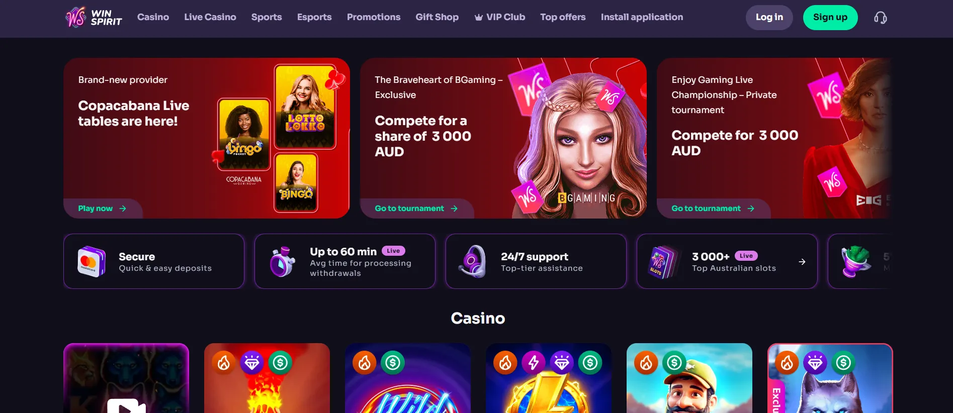WinSpirit Main Page